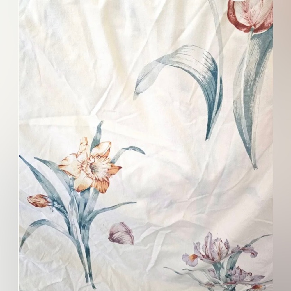 JCPenney Botanical Garden Vintage Queen Fitted Sheet and Pillowcase